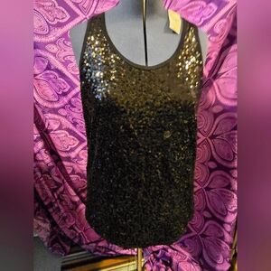 NWT Lane Bryant Black sequin tank top